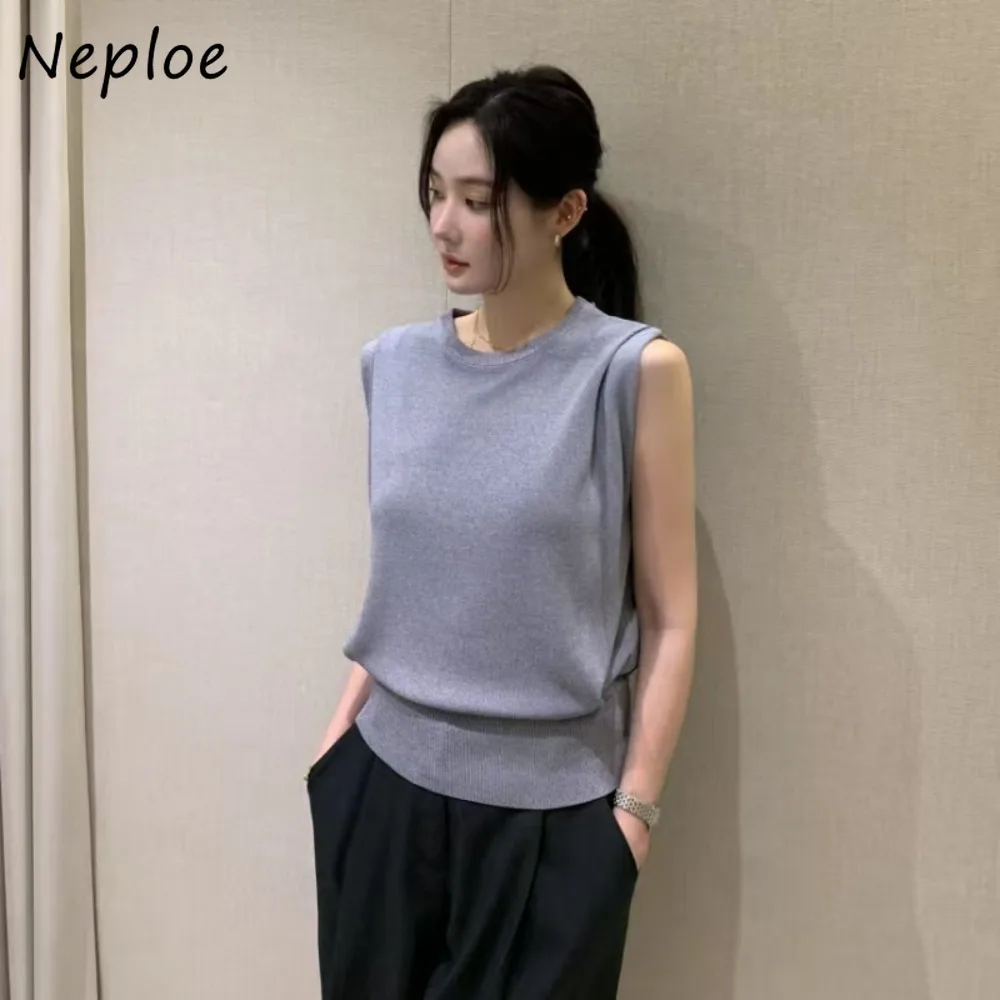 Neploe Simple Office Lady Sleeveless Solid Jumper Pullover All-match Unique Knit Short Knitted Minority Casual O Neck Sweaters
Neploe Simple Office Lady Sleeveless Solid Jumper Pullover All-match Unique Knit Short Knitted Minority Casual O Neck Sweaters