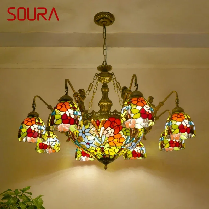 Подвесная лампа SOURA Tiffany в европейском стиле для гостиной, винтажная креативная цветная стеклянная люстра для ресторана, спальни, отеля
Подвесная лампа SOURA Tiffany в европейском стиле для гостиной, винтажная креативная цветная стеклянная люстра для ресторана, спальни, отеля