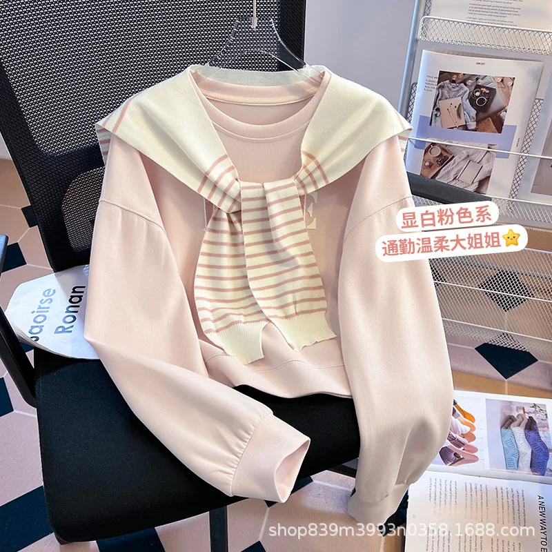 Корейская полосатая шаль, розовая толстовка с круглым вырезом, весна-осень 2021, тонкий стиль, новый свободный короткий топ, модный пуловер с длинными рукавами
Корейская полосатая шаль, розовая толстовка с круглым вырезом, весна-осень 2021, тонкий стиль, новый свободный короткий топ, модный пуловер с длинными рукавами