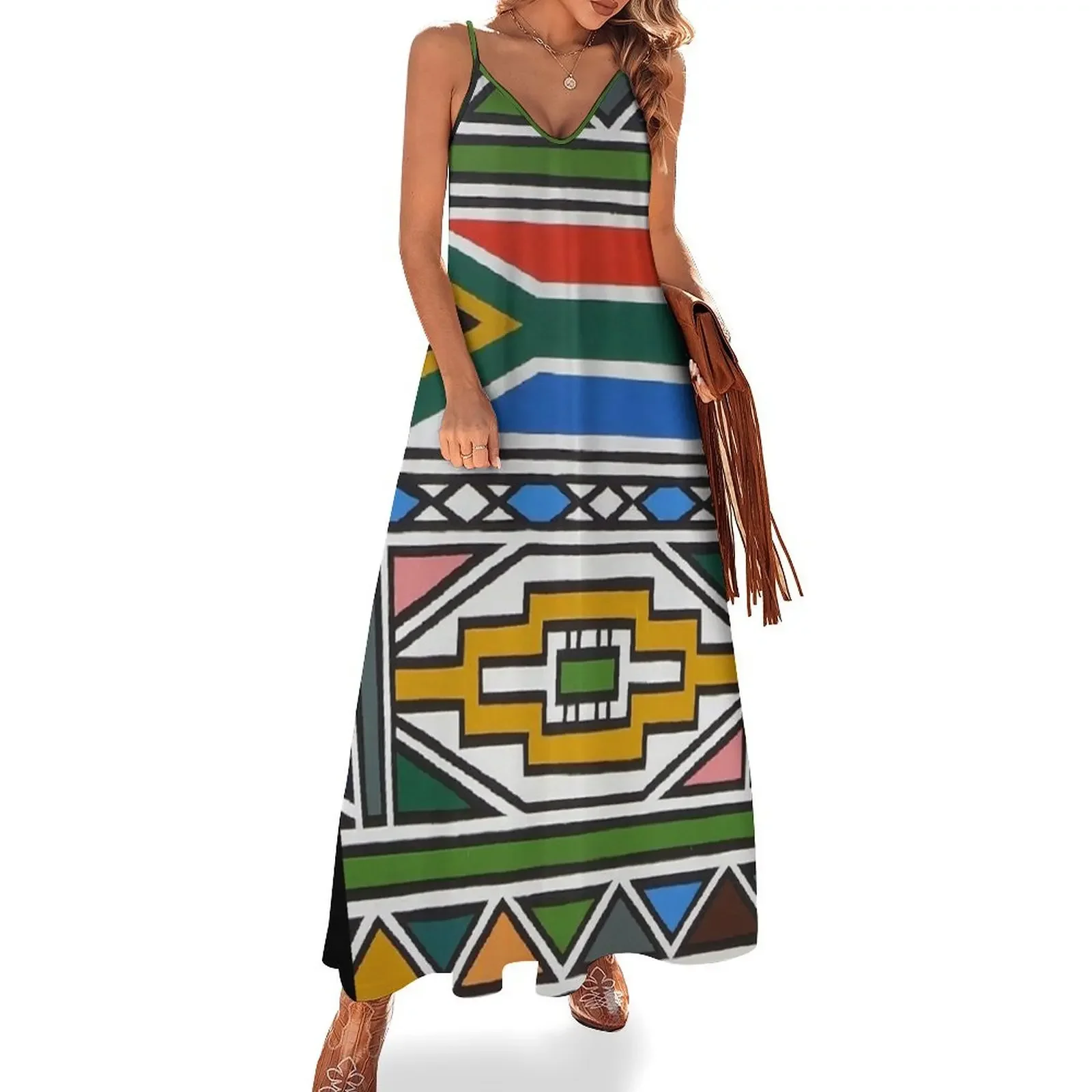 Ndebele Africa design Sleeveless Dress bandage dress Women's evening dress women's clothing trend 2024
Ndebele Africa design Sleeveless Dress bandage dress Women's evening dress women's clothing trend 2024