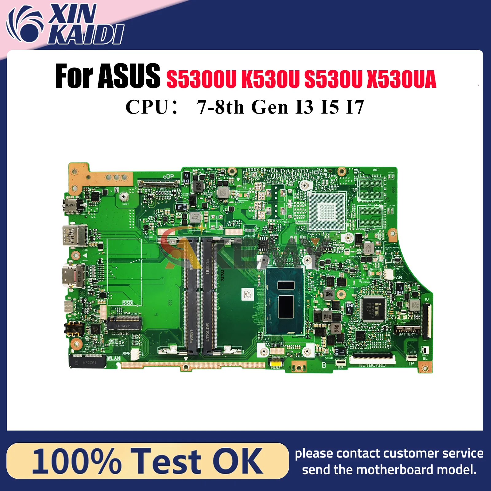 X530UA Laptop Motherboard For ASUS VivoBook X530UA S5300U S530U X530U K530U X530UN Mainboard With I3 I5 I7 CPU 100% tests OK stk
X530UA Laptop Motherboard For ASUS VivoBook X530UA S5300U S530U X530U K530U X530UN Mainboard With I3 I5 I7 CPU 100% tests OK stk