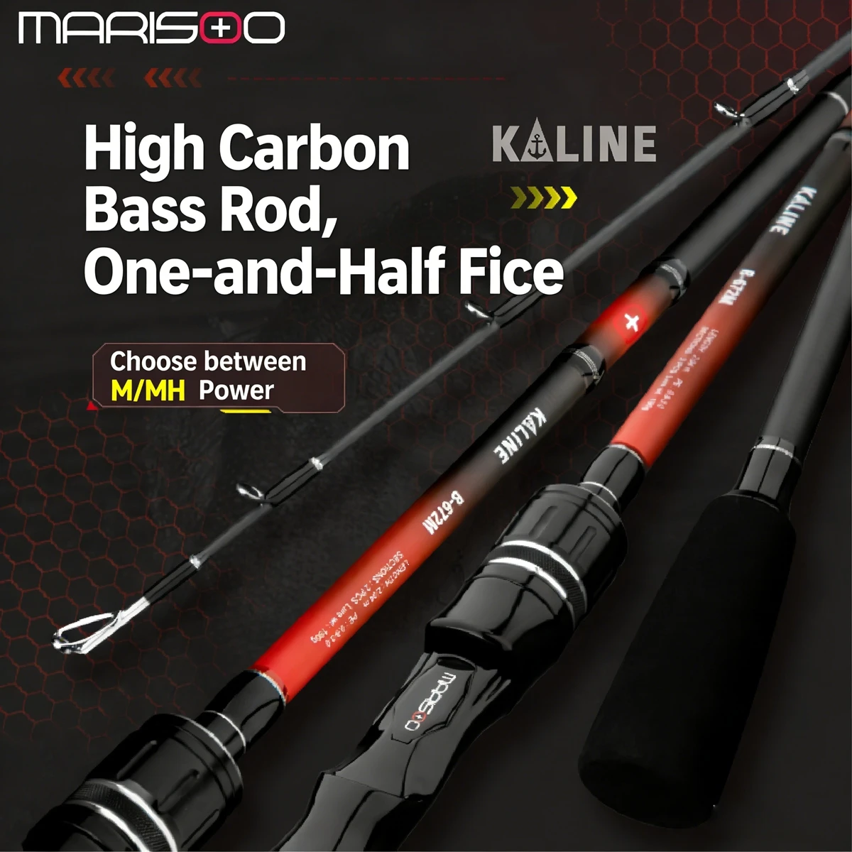 MARISOO KALINE Two-Piece Carbon Fiber Lure Fishing Rod Suitable for Bank Fishing Ideal for Perch Halibut And Ray Fishing
MARISOO KALINE Two-Piece Carbon Fiber Lure Fishing Rod Suitable for Bank Fishing Ideal for Perch Halibut And Ray Fishing