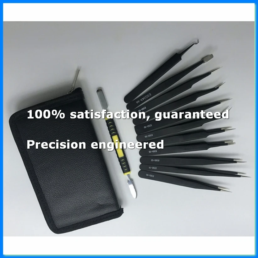 Tweezers 12 Pieces ESD Tweezers Tools Kit Anti-Static Non-Magnetic Stainless Steel Multi-Standard with Storage Bag-A73M
Tweezers 12 Pieces ESD Tweezers Tools Kit Anti-Static Non-Magnetic Stainless Steel Multi-Standard with Storage Bag-A73M