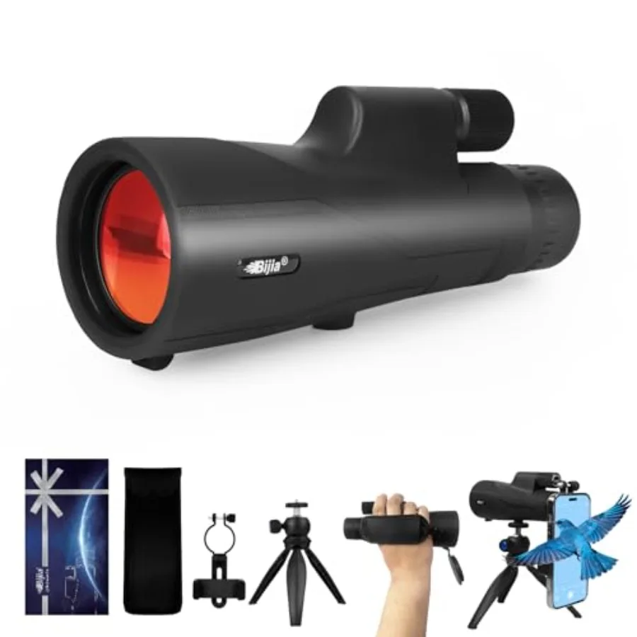12x52 ED Monocular Telescope with Tripod Phone Adapter BAK4 Prism Fully Multi-Coated Lens Waterproof High Power Scope for Bird
12x52 ED Monocular Telescope with Tripod Phone Adapter BAK4 Prism Fully Multi-Coated Lens Waterproof High Power Scope for Bird