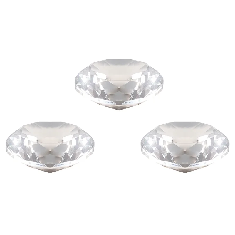 AS60-3Pcs 80Mm Crystal Diamond Paperweight Decorative Rainbow Maker Prism Glass Diamonds Wedding Room Desktop Ornaments A 
AS60-3Pcs 80Mm Crystal Diamond Paperweight Decorative Rainbow Maker Prism Glass Diamonds Wedding Room Desktop Ornaments A