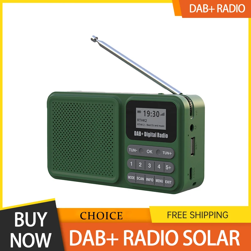 Portable DAB+ Radio Solar Charging Emergency Radios Receiver Wireless Bluetooth Speaker with LCD Display Support TF Card USB Pla
Portable DAB+ Radio Solar Charging Emergency Radios Receiver Wireless Bluetooth Speaker with LCD Display Support TF Card USB Pla