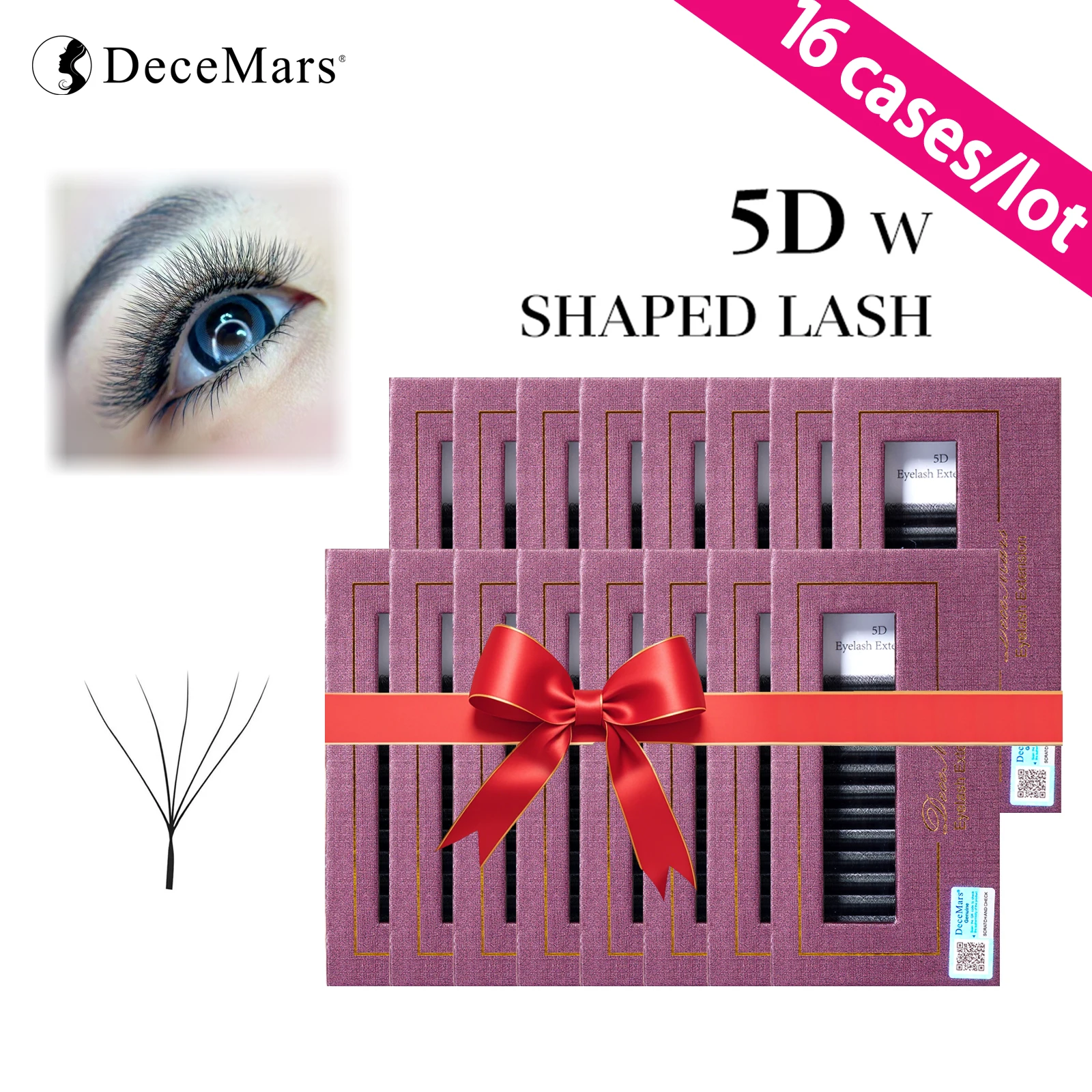 DeceMars 16pcs/set 5D - W Shaped Eyelash Extension (12line/Tray)
DeceMars 16pcs/set 5D - W Shaped Eyelash Extension (12line/Tray)