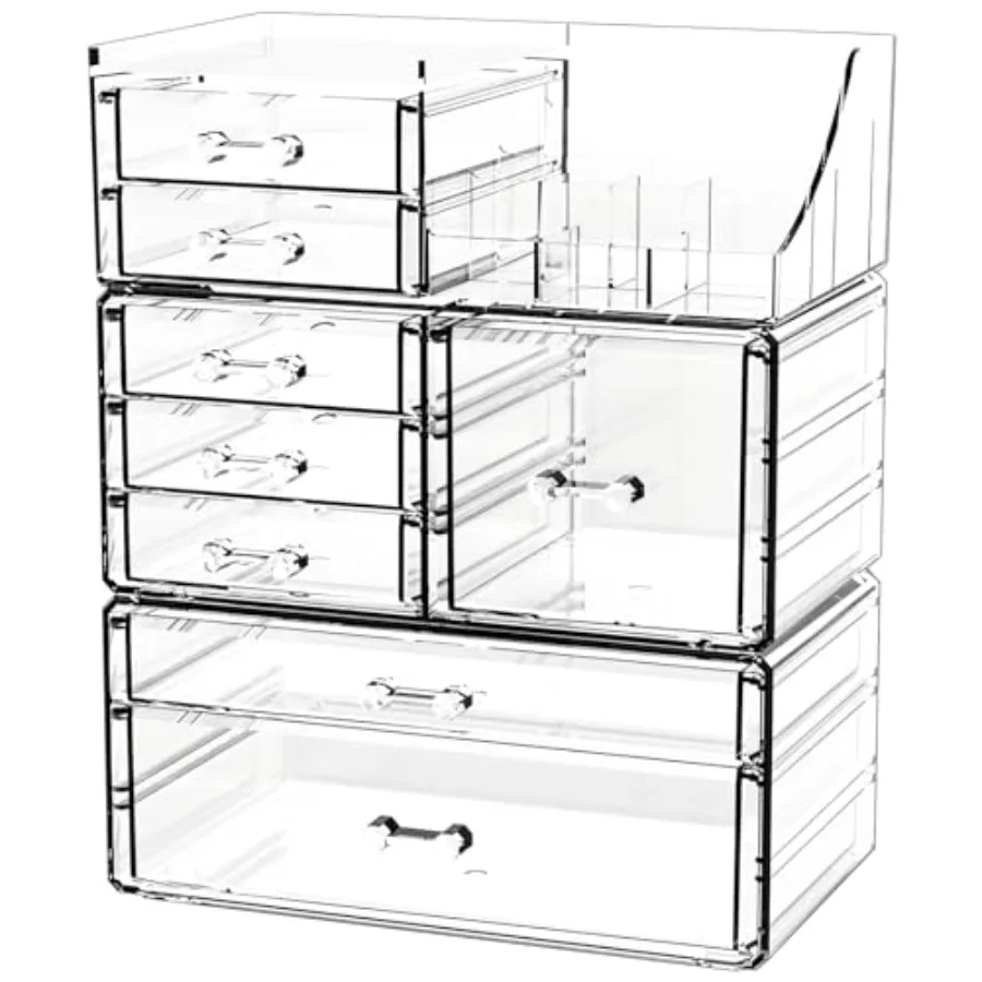 Acrylic Clear Makeup Organizer Countertop, Stackable Skincare Organizer for Vanity With 8 Drawers, Large Plastic Desk Accessori
Acrylic Clear Makeup Organizer Countertop, Stackable Skincare Organizer for Vanity With 8 Drawers, Large Plastic Desk Accessori