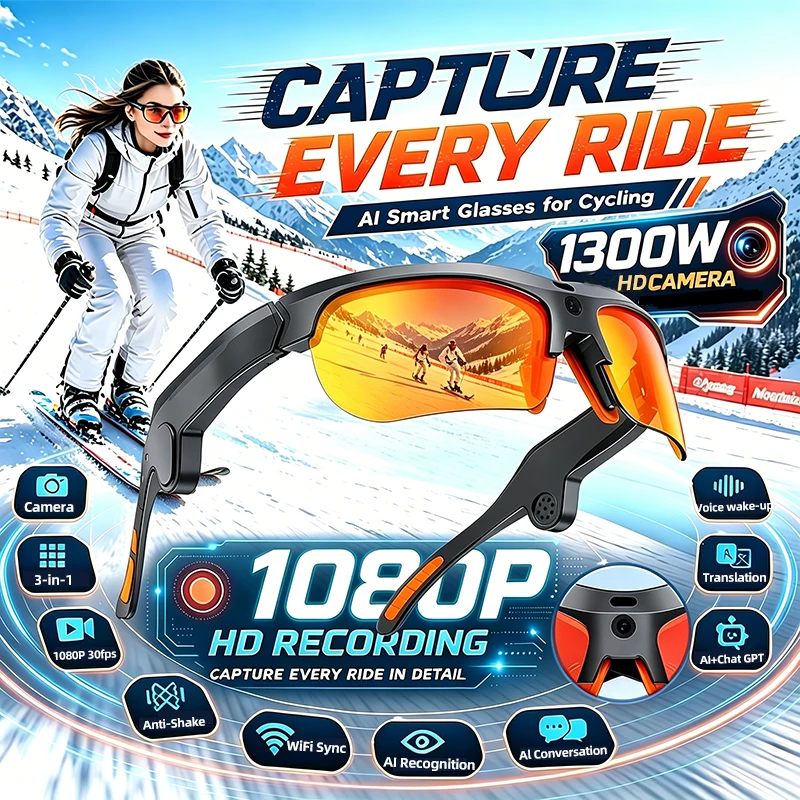 AI Translation Smart Cycling Glasses 1300W HDcamera AI Voice Assistant Image Recognition Three-in-one Multi-scene Sports Glasses
AI Translation Smart Cycling Glasses 1300W HDcamera AI Voice Assistant Image Recognition Three-in-one Multi-scene Sports Glasses