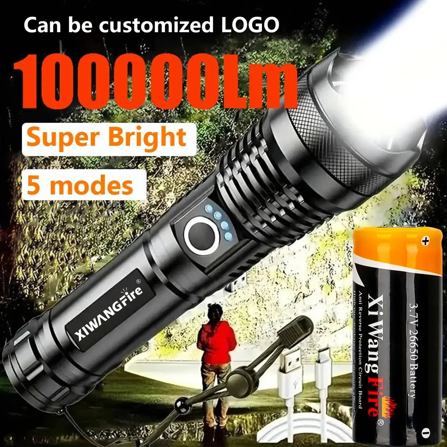 High Power LED Flashlight Rechargeable Torch Tactical Lantern Ultra Powerful Flashlight With USB Charging Outdoor
High Power LED Flashlight Rechargeable Torch Tactical Lantern Ultra Powerful Flashlight With USB Charging Outdoor