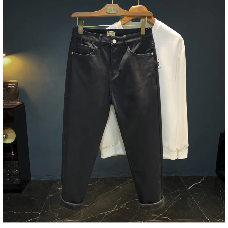 Fleece-Lined Thickened Jeans Men Winter Trendy New Small Straight Leg Stretch Warm Thick Casual High-End Men's Pants
Fleece-Lined Thickened Jeans Men Winter Trendy New Small Straight Leg Stretch Warm Thick Casual High-End Men's Pants