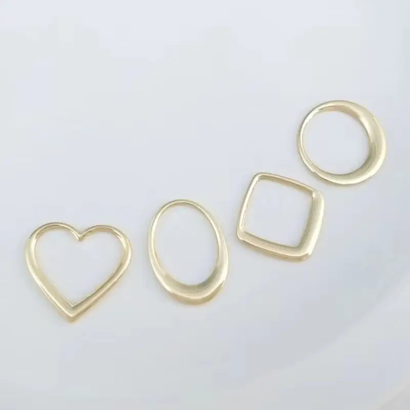 14K Gold Wrapped DIY Geometric Frame Handmade Accessories Peach Heart Round Oval Diamond Shaped Earrings Hanging Rings K046
14K Gold Wrapped DIY Geometric Frame Handmade Accessories Peach Heart Round Oval Diamond Shaped Earrings Hanging Rings K046