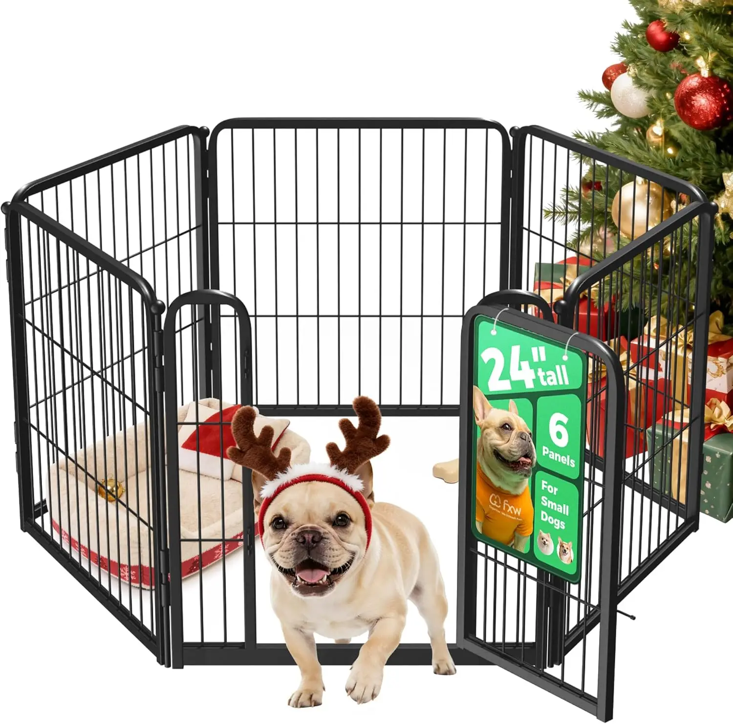 Heavy Duty 24 Inch 6 Panel Dog Playpen for Puppy and Small Dogs - Stress-Free Safe Indoor Play, Black
Heavy Duty 24 Inch 6 Panel Dog Playpen for Puppy and Small Dogs - Stress-Free Safe Indoor Play, Black