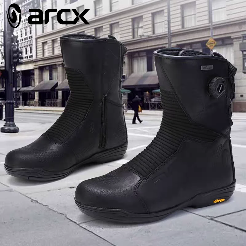 ARCX Men's Motorcycle Boots Waterproof Cowhide Leather Ankle Protecion Stylish Black Racing Riding Shoes Motocross Accessories
ARCX Men's Motorcycle Boots Waterproof Cowhide Leather Ankle Protecion Stylish Black Racing Riding Shoes Motocross Accessories