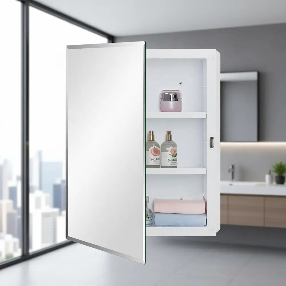 Plastic Medicine Mirror Cabinet for Bathroom 16 x 20 inch, Surface and Recessed Mount
Plastic Medicine Mirror Cabinet for Bathroom 16 x 20 inch, Surface and Recessed Mount