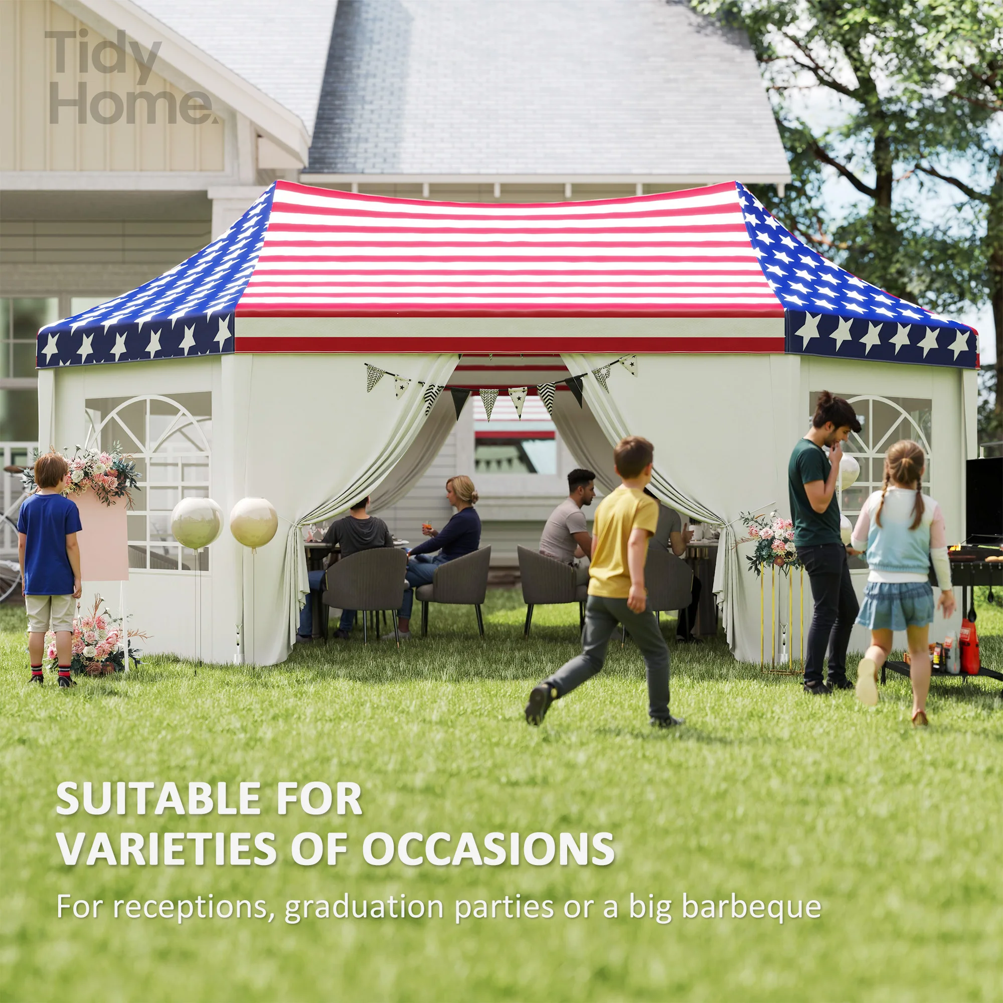 1-Person Setup Pop Up Canopy Tent Instant Portable Shelter w/ 1-Button Push, Case, Weight Bags - American Flag
1-Person Setup Pop Up Canopy Tent Instant Portable Shelter w/ 1-Button Push, Case, Weight Bags - American Flag