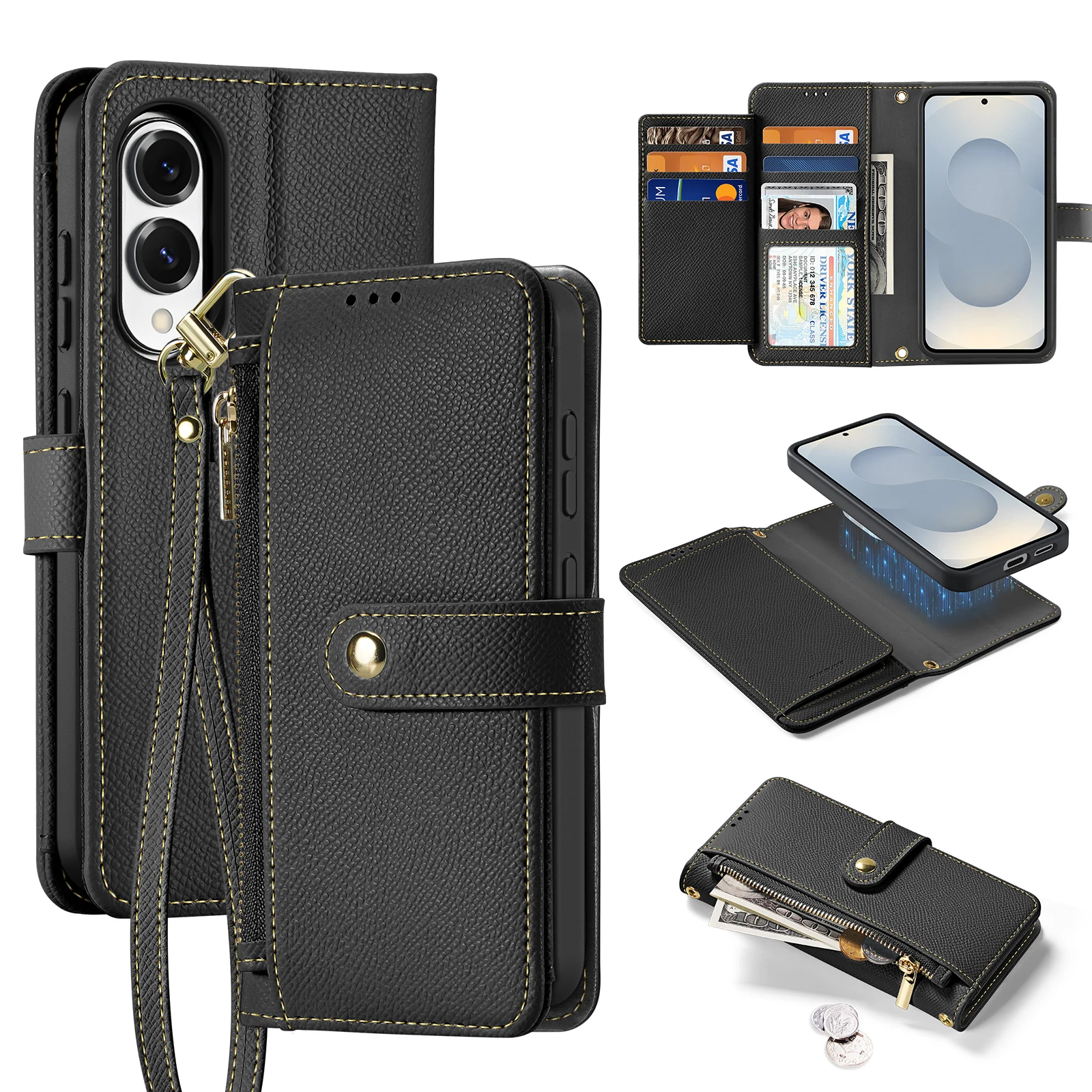 For Samsung Galaxy S25 Edge Case DUX DUCIS Lawa Series Detachable Magnetic Cowhide Leather Cover Zipper Wallet - Black
For Samsung Galaxy S25 Edge Case DUX DUCIS Lawa Series Detachable Magnetic Cowhide Leather Cover Zipper Wallet - Black