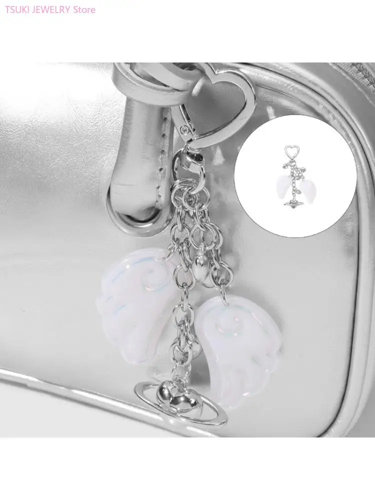 62KE Portable Heart Shaped Keychain With Feathered Wing Fashion Bag Pendant Keyring Trendy Jewelry Gift Elegant Holder
62KE Portable Heart Shaped Keychain With Feathered Wing Fashion Bag Pendant Keyring Trendy Jewelry Gift Elegant Holder