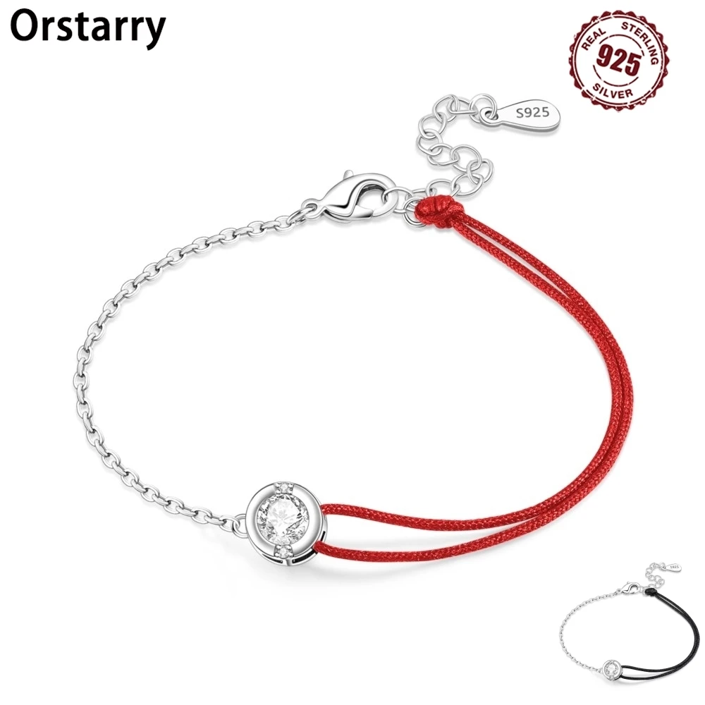 Orstarry New 925 Sterling Silver Asymmetric Red Rope Zircon Bracelet Chain Link Women Bracelet Birthday Trend Jewelry Fine Gifts
Orstarry New 925 Sterling Silver Asymmetric Red Rope Zircon Bracelet Chain Link Women Bracelet Birthday Trend Jewelry Fine Gifts