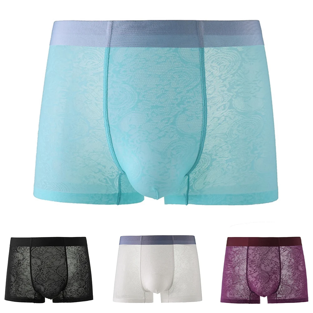 Men Mesh Sheer Jacquard Boxer Short Breathable Sexy Underwear Male Thin U Pouch Panties Boxers Trunks
Men Mesh Sheer Jacquard Boxer Short Breathable Sexy Underwear Male Thin U Pouch Panties Boxers Trunks