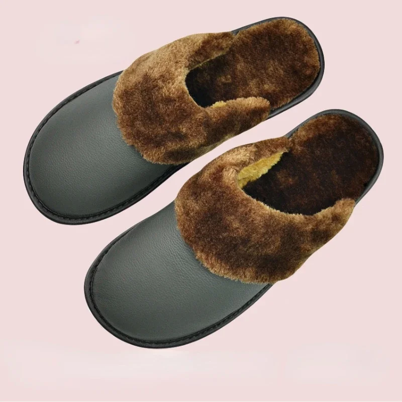 XIHAHA Winter Big Size for Men's Leather Slippers Indoor Waterproof Home Fur Male Couple Flat Women Man Slipper Cotton Shoes
XIHAHA Winter Big Size for Men's Leather Slippers Indoor Waterproof Home Fur Male Couple Flat Women Man Slipper Cotton Shoes