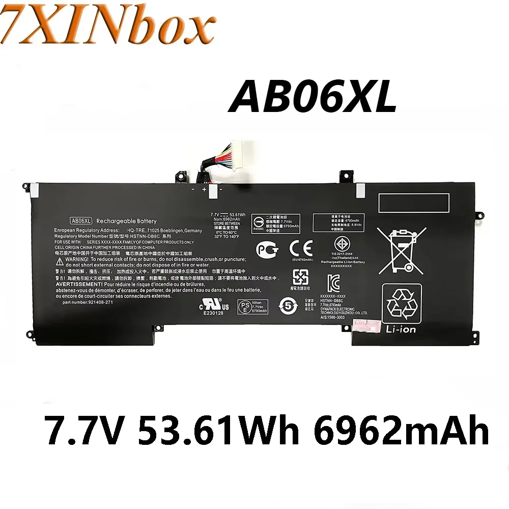 7XINbox AB06XL 7.7V 53.61Wh 6962mAh Laptop Battery For HP Envy 13-AD000 13-AD000N 13-AD108TU 13-AD019TU 2EX75PA 2EX78PA Series
7XINbox AB06XL 7.7V 53.61Wh 6962mAh Laptop Battery For HP Envy 13-AD000 13-AD000N 13-AD108TU 13-AD019TU 2EX75PA 2EX78PA Series
