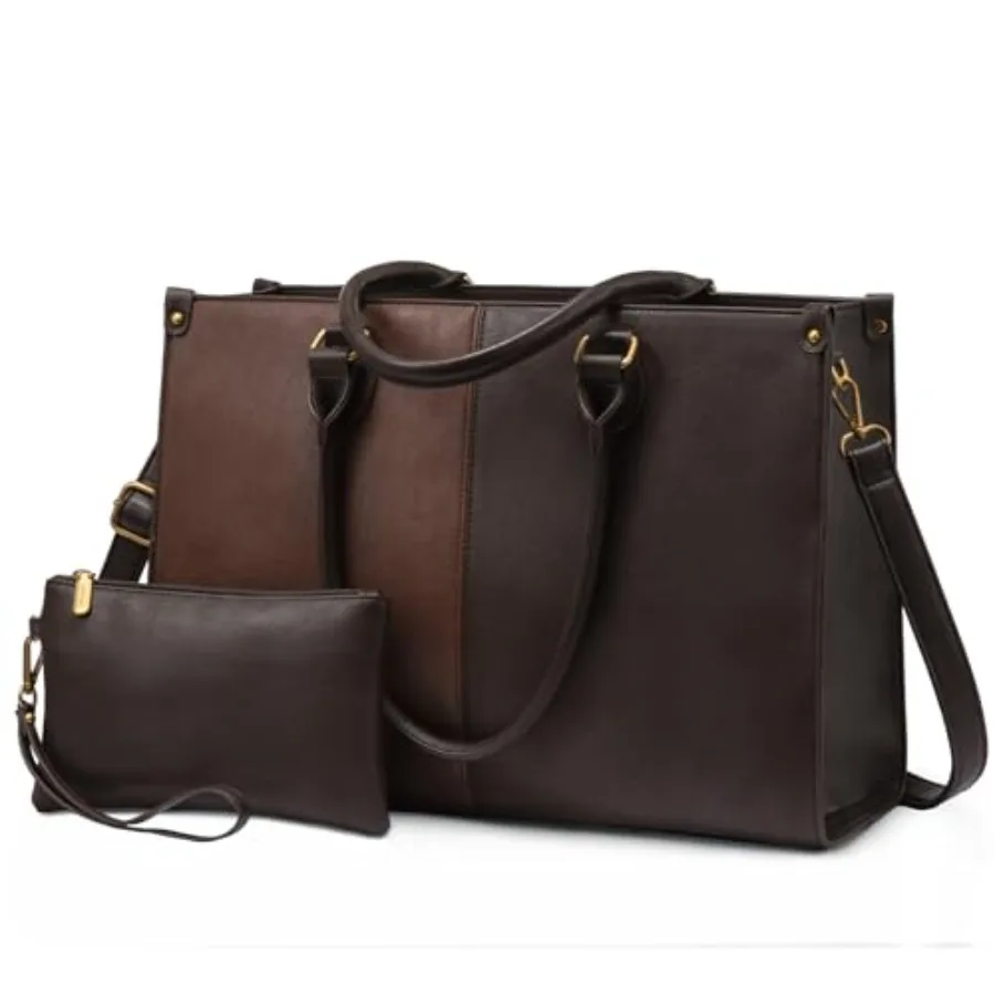Laptop Tote Bag for Women 15.6 Inch Large Capacity Vintage Leather Work Computer Bag Business Casual Shoulder Handbag Brown Cof
Laptop Tote Bag for Women 15.6 Inch Large Capacity Vintage Leather Work Computer Bag Business Casual Shoulder Handbag Brown Cof