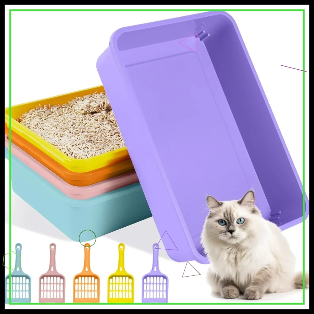 5 Pcs Kitten Litter Set: Open Cat Litter Box with 5 Scoopers - Medium & Large Portable Box for Small Pets, 12.6 x 8.7 x 2.8 Inch
5 Pcs Kitten Litter Set: Open Cat Litter Box with 5 Scoopers - Medium & Large Portable Box for Small Pets, 12.6 x 8.7 x 2.8 Inch