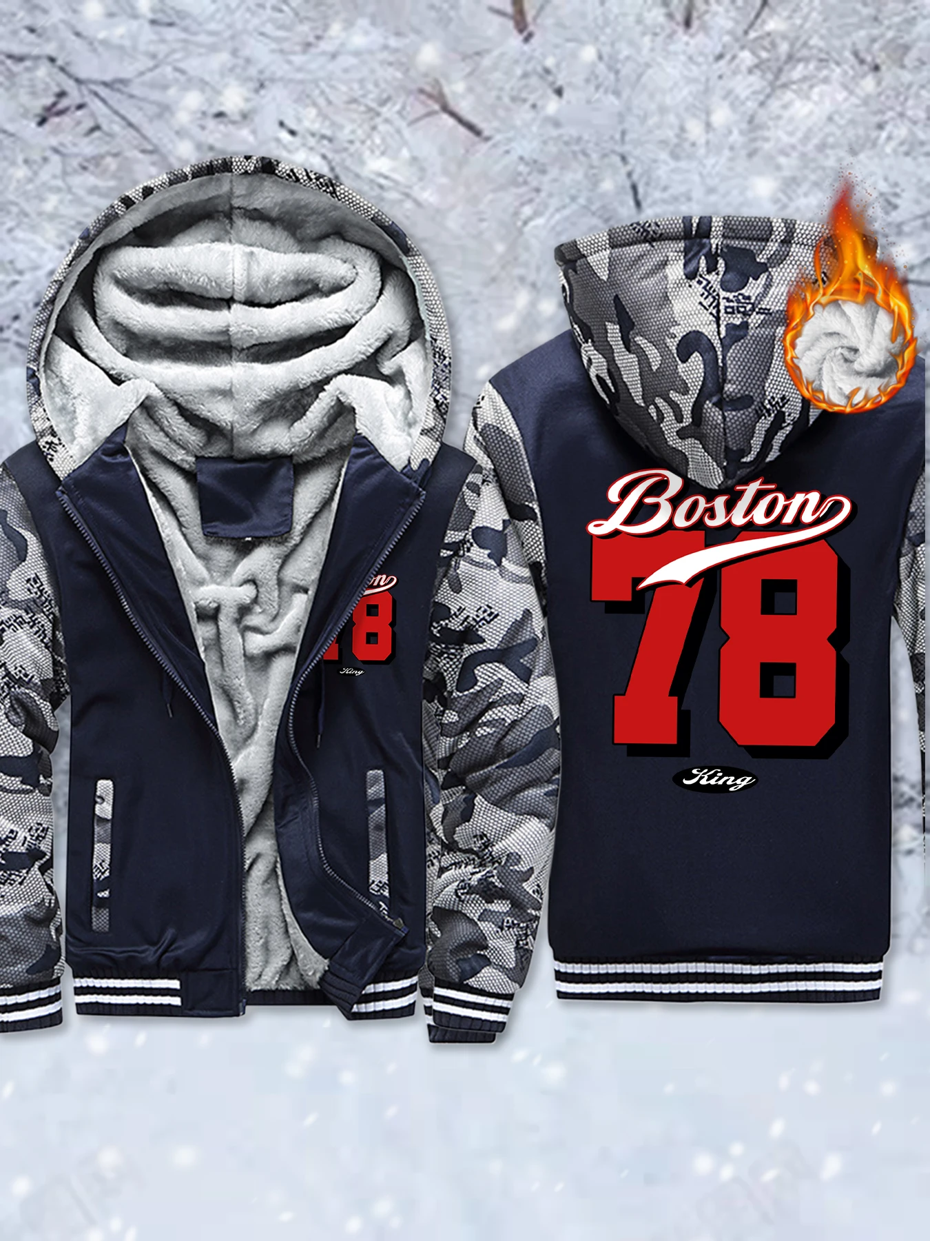 Boston Number 78 Pattern Men'S Hooded Jacket Winter Comfortable Hoodies Fleece Warm Clothing Fashion Thick Outdoor Hoodie
Boston Number 78 Pattern Men'S Hooded Jacket Winter Comfortable Hoodies Fleece Warm Clothing Fashion Thick Outdoor Hoodie