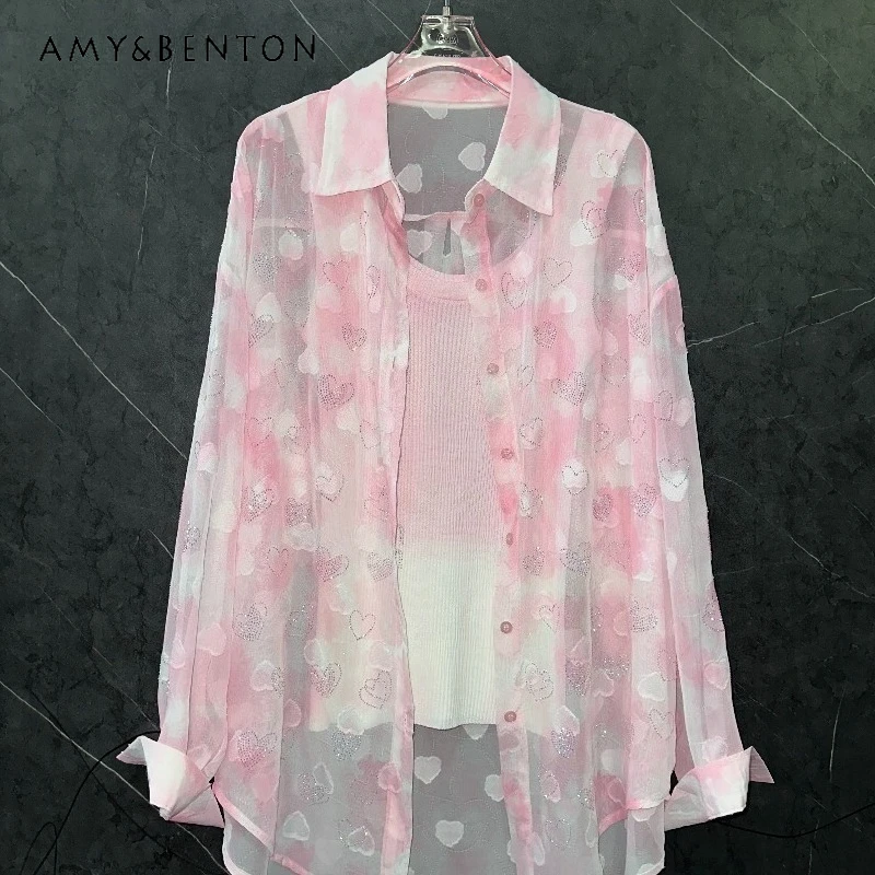 Fashion Brand Heavy Industry's New Love Jacquard Hot Diamond Sunscreen Shirt Women's Loose Casual Versatile Thin Blouse Clothes
Fashion Brand Heavy Industry's New Love Jacquard Hot Diamond Sunscreen Shirt Women's Loose Casual Versatile Thin Blouse Clothes