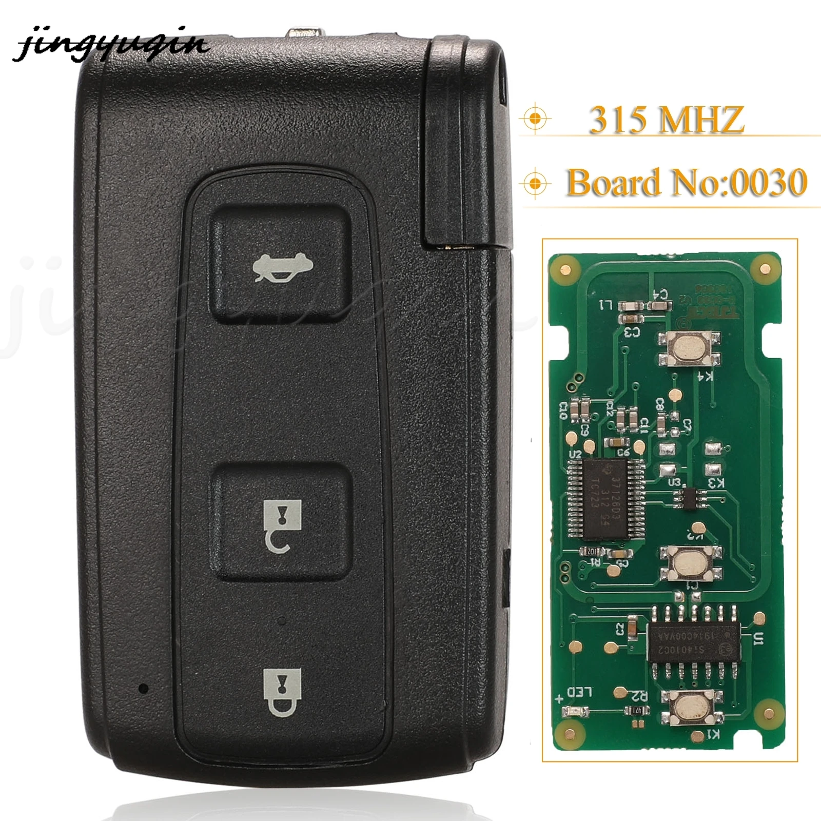 jingyuqin 3 Button Remote Car Key 315MHz with Chip 0030 Board For Toyota Crown 2006-2010 TOY48 Uncut Blade
jingyuqin 3 Button Remote Car Key 315MHz with Chip 0030 Board For Toyota Crown 2006-2010 TOY48 Uncut Blade