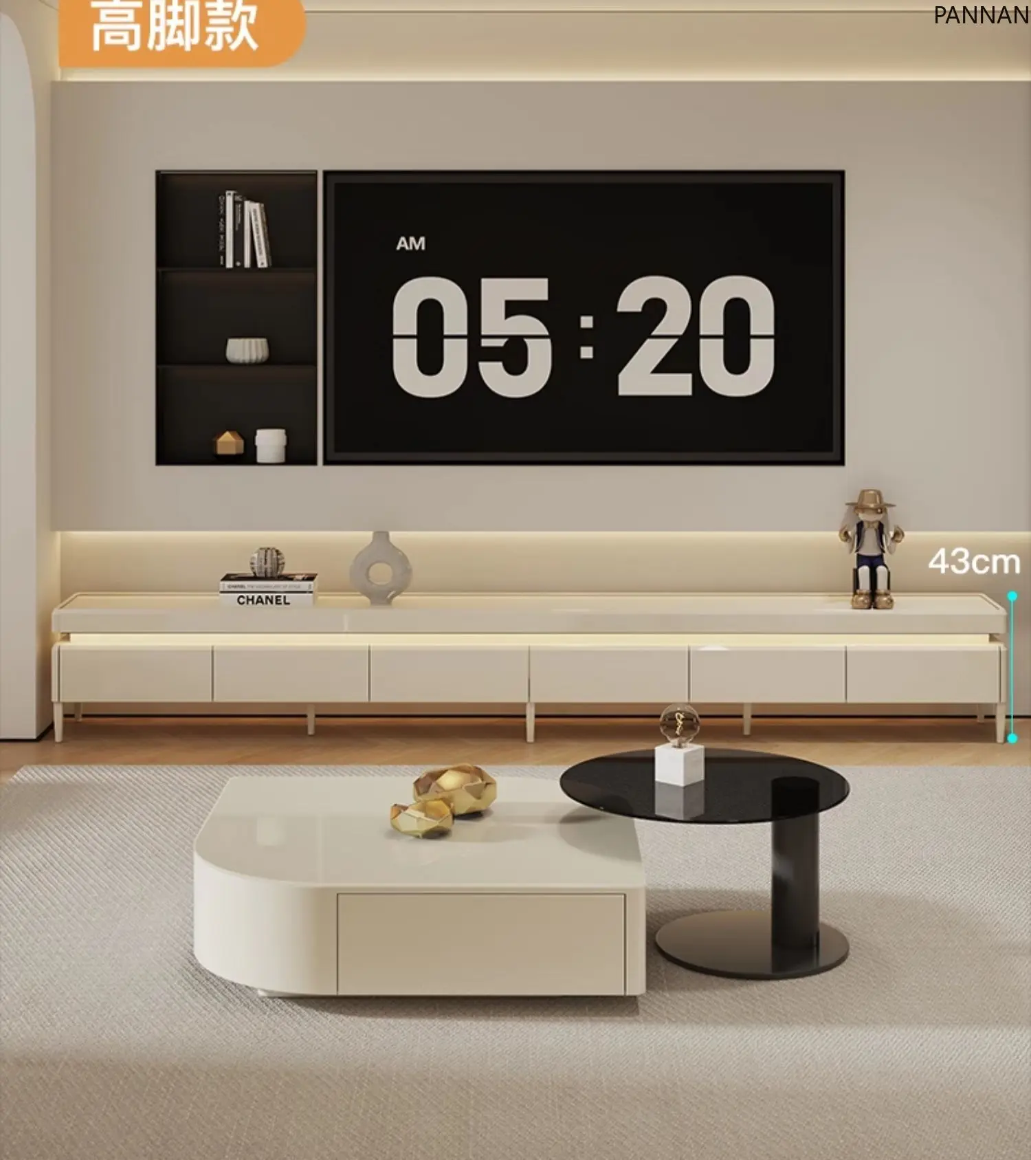 Living room household coffee table combination floor-to-ceiling modern simple TV cabinet cream style high foot
Living room household coffee table combination floor-to-ceiling modern simple TV cabinet cream style high foot