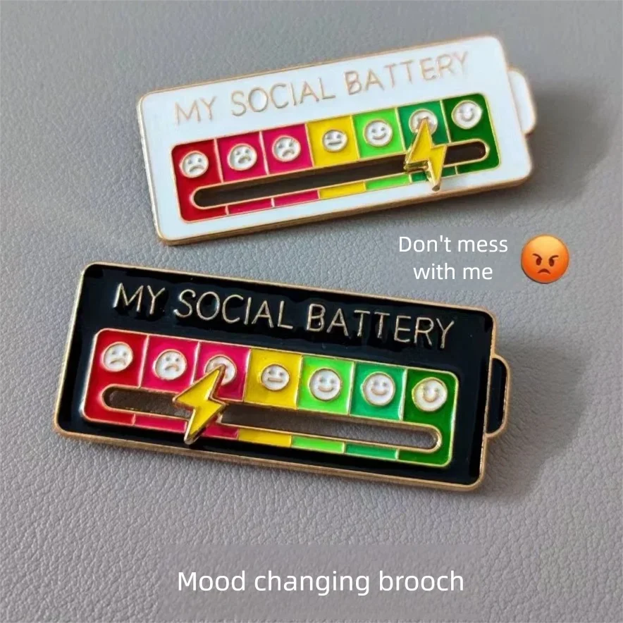 Mood Switch Energy Brooch Slidable DIY Social Battery Alloy Badge Expression Pin for Campus Daily Wear
Mood Switch Energy Brooch Slidable DIY Social Battery Alloy Badge Expression Pin for Campus Daily Wear
