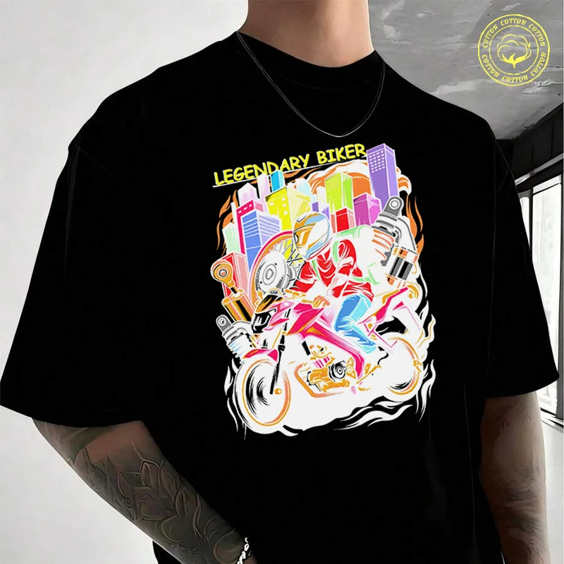 Motorcycle Legendary Biker Men's Cotton T-Shirt Moto New Casual O-neck Short Sleeve Summer Streetwear Tees
Motorcycle Legendary Biker Men's Cotton T-Shirt Moto New Casual O-neck Short Sleeve Summer Streetwear Tees