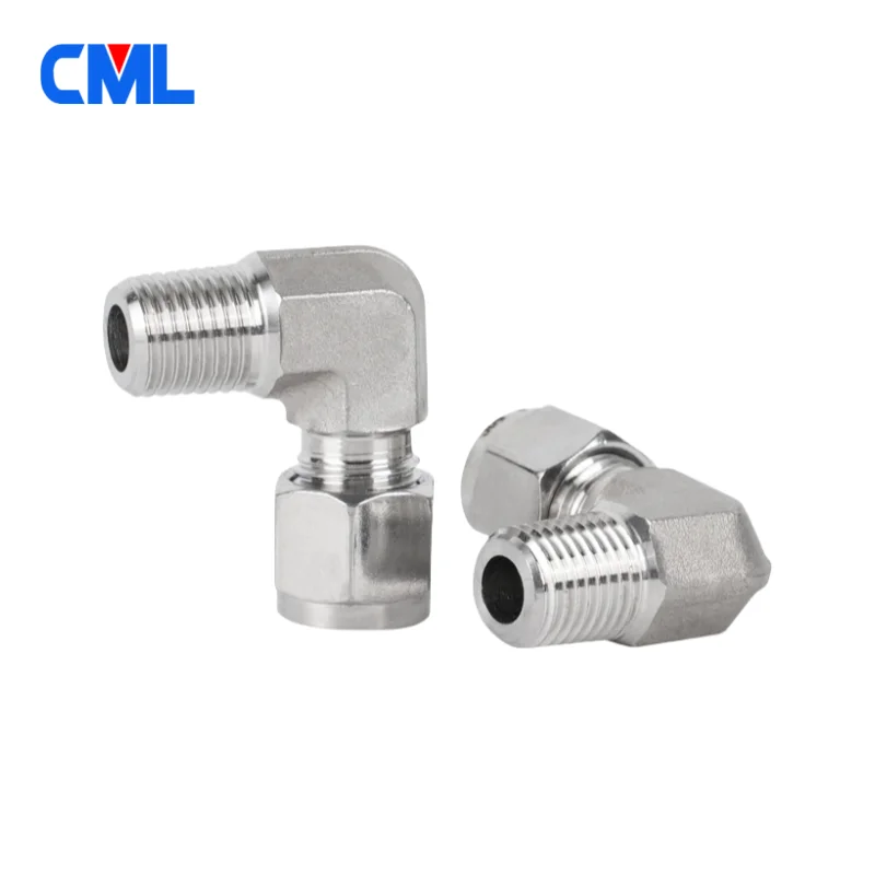 304 316L Stainless Steel Male Elbow Double Ferrule Compression 90 Degree Connector 6mm 8mm 10mm 12mm OD to BSPT Male Thread
304 316L Stainless Steel Male Elbow Double Ferrule Compression 90 Degree Connector 6mm 8mm 10mm 12mm OD to BSPT Male Thread