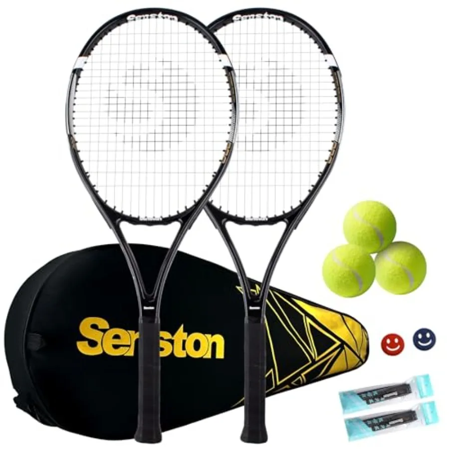 Tennis Rackets for Adults 27 inch Tennis Racquets - 2 Player Tennis Racket Set with 3balls, 2 Grips, 2 Vibration Dampers
Tennis Rackets for Adults 27 inch Tennis Racquets - 2 Player Tennis Racket Set with 3balls, 2 Grips, 2 Vibration Dampers
