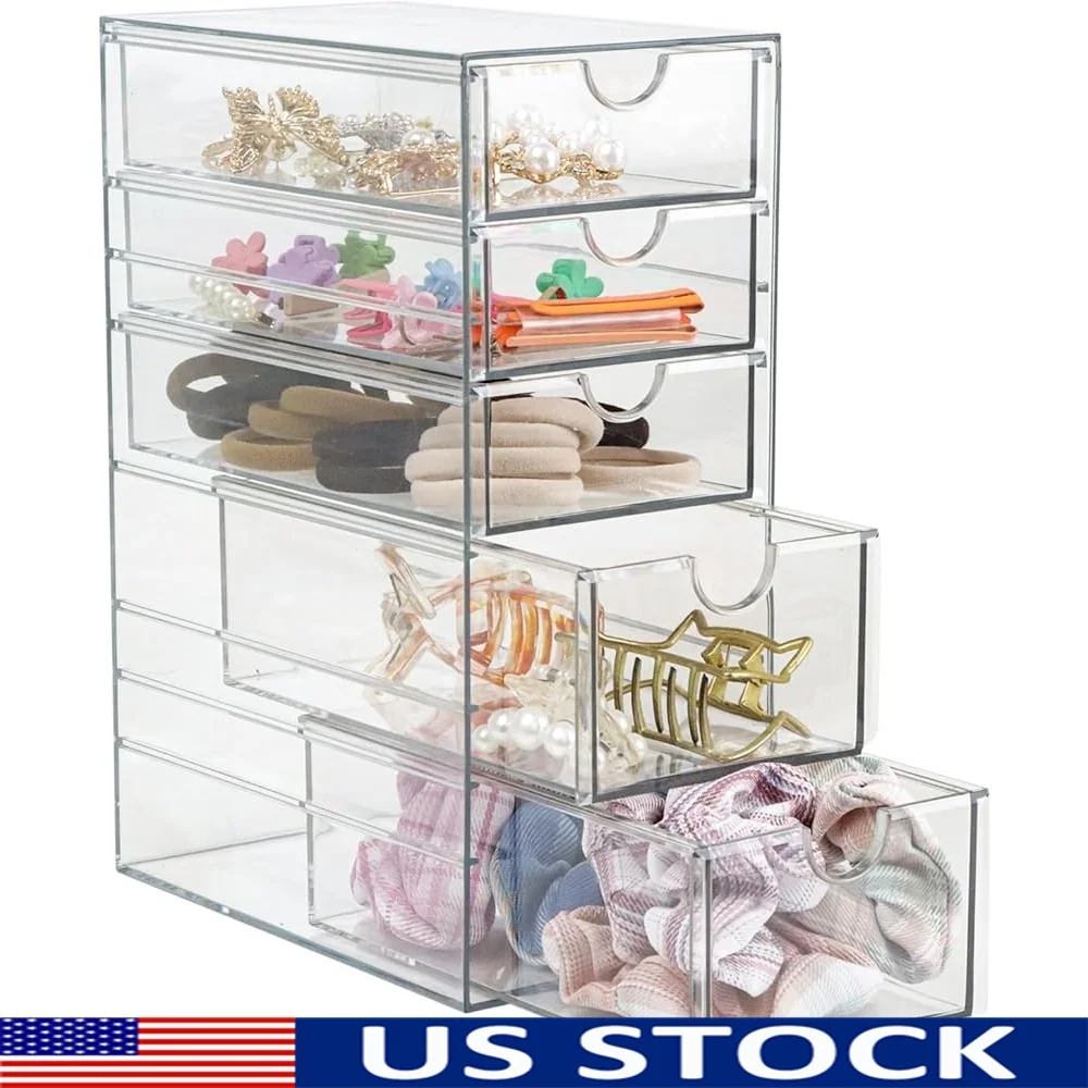 Plastic Drawer Organizer with 5 Size Drawers Storage Solution Hair Accessories Sunglasses Makeup Clear Bathroom Dresser Vanities
Plastic Drawer Organizer with 5 Size Drawers Storage Solution Hair Accessories Sunglasses Makeup Clear Bathroom Dresser Vanities