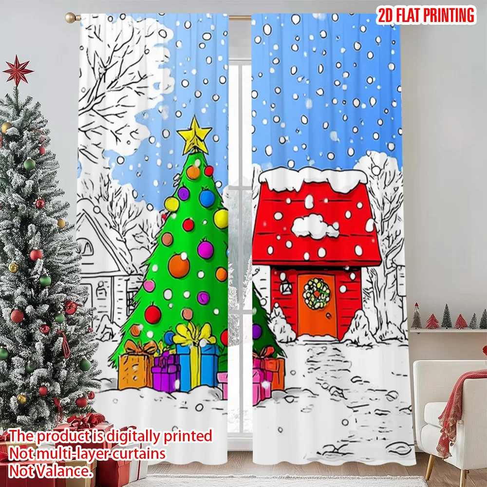 2pcs 2D flat printing Merry Christmas Window Drapes Christmas Red House Fabric Without Electricity Versatile for Holiday Decor
2pcs 2D flat printing Merry Christmas Window Drapes Christmas Red House Fabric Without Electricity Versatile for Holiday Decor