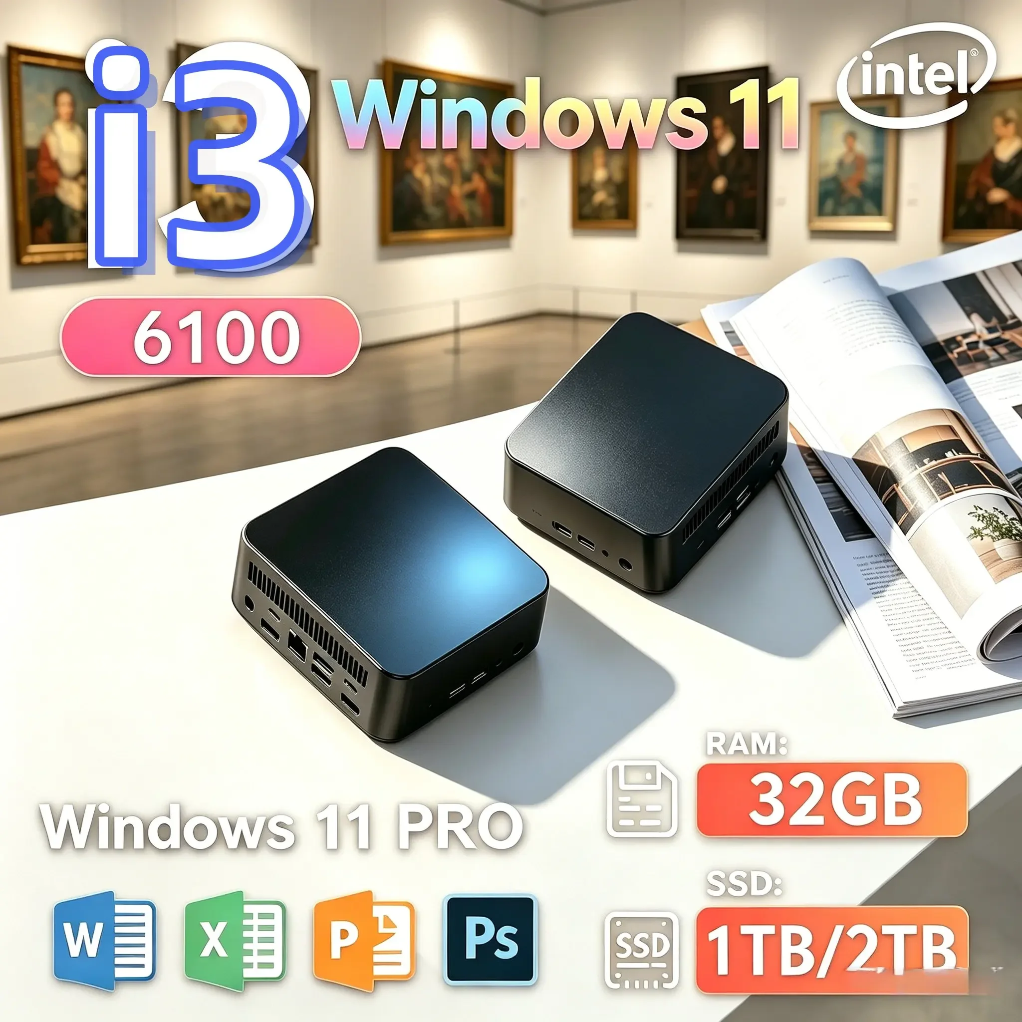 Laptop Compact I3-6100 Mini PC Low Noise Daily Work Entertainment Device
Laptop Compact I3-6100 Mini PC Low Noise Daily Work Entertainment Device
