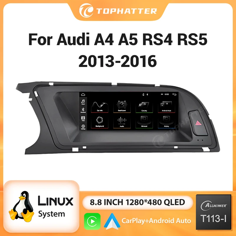 Linux Car Multimedia Radio Touch Screen for Audi A4 A5 RS4 RS5 2013-2016 with Wireless CarPlay Android Auto Airplay Miracast
Linux Car Multimedia Radio Touch Screen for Audi A4 A5 RS4 RS5 2013-2016 with Wireless CarPlay Android Auto Airplay Miracast