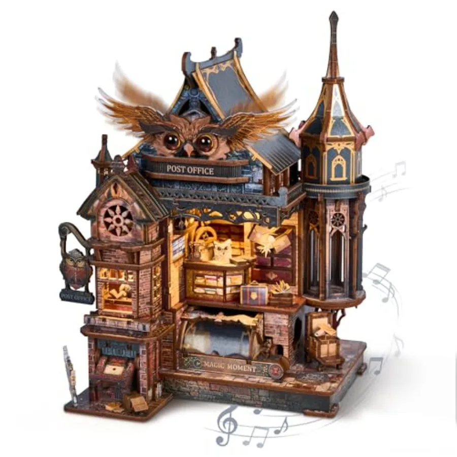 LED 3D Wood Puzzle Owl Post Office, Dynamic Model with Mechanical Gears, DIY Miniature Kit with Music and LED Lights, Home Déco
LED 3D Wood Puzzle Owl Post Office, Dynamic Model with Mechanical Gears, DIY Miniature Kit with Music and LED Lights, Home Déco