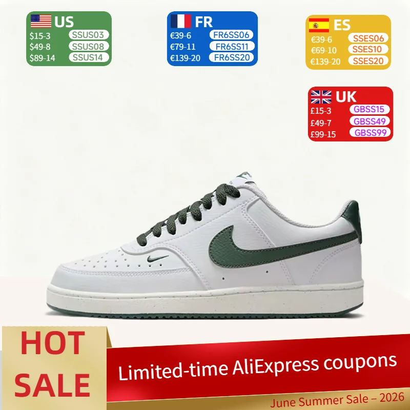 NikeCourt Vision Low Classic Versatile Comfortable Durable Lightweight Low-Top Casual Skate Shoes Women's White/Green FV9952-101
NikeCourt Vision Low Classic Versatile Comfortable Durable Lightweight Low-Top Casual Skate Shoes Women's White/Green FV9952-101