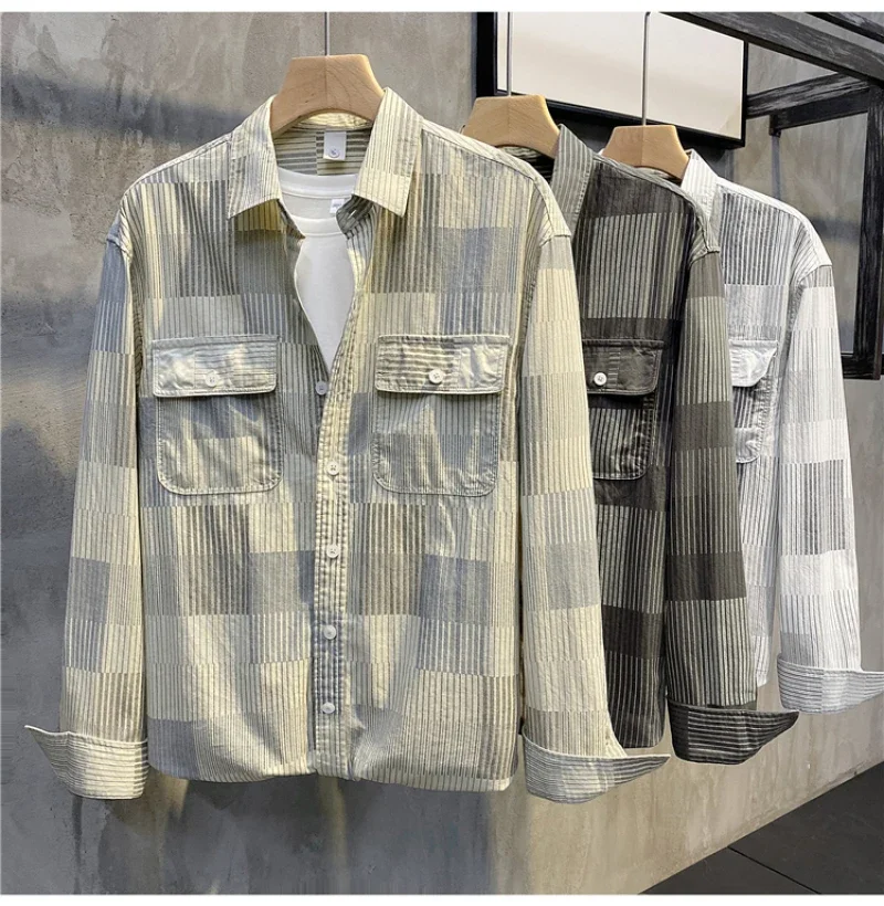 2023 Spring Autumn Handsome New Men Striped Blouse Fashion All-match Simple Shirt Tops Elegant Casual Long-sleeved Shirts
2023 Spring Autumn Handsome New Men Striped Blouse Fashion All-match Simple Shirt Tops Elegant Casual Long-sleeved Shirts