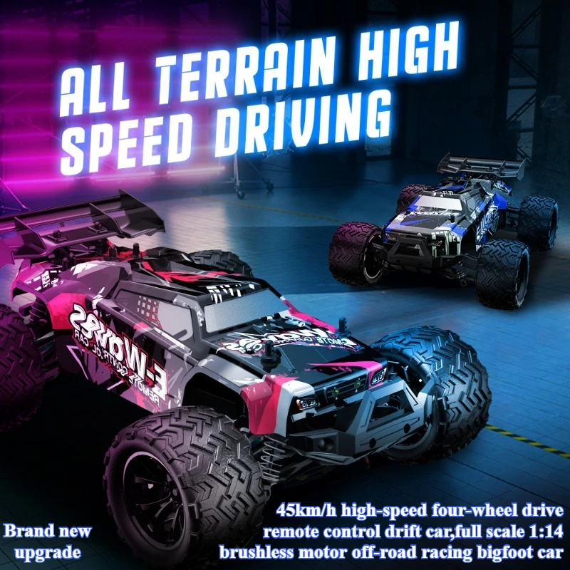 45km/h High-speed 4WD Rc Drift Car,1:14 Full-scale Brushless Off-road Rc Cars,2.4G Remote Control Car,Toys for Boys,Toy Car Gift
45km/h High-speed 4WD Rc Drift Car,1:14 Full-scale Brushless Off-road Rc Cars,2.4G Remote Control Car,Toys for Boys,Toy Car Gift