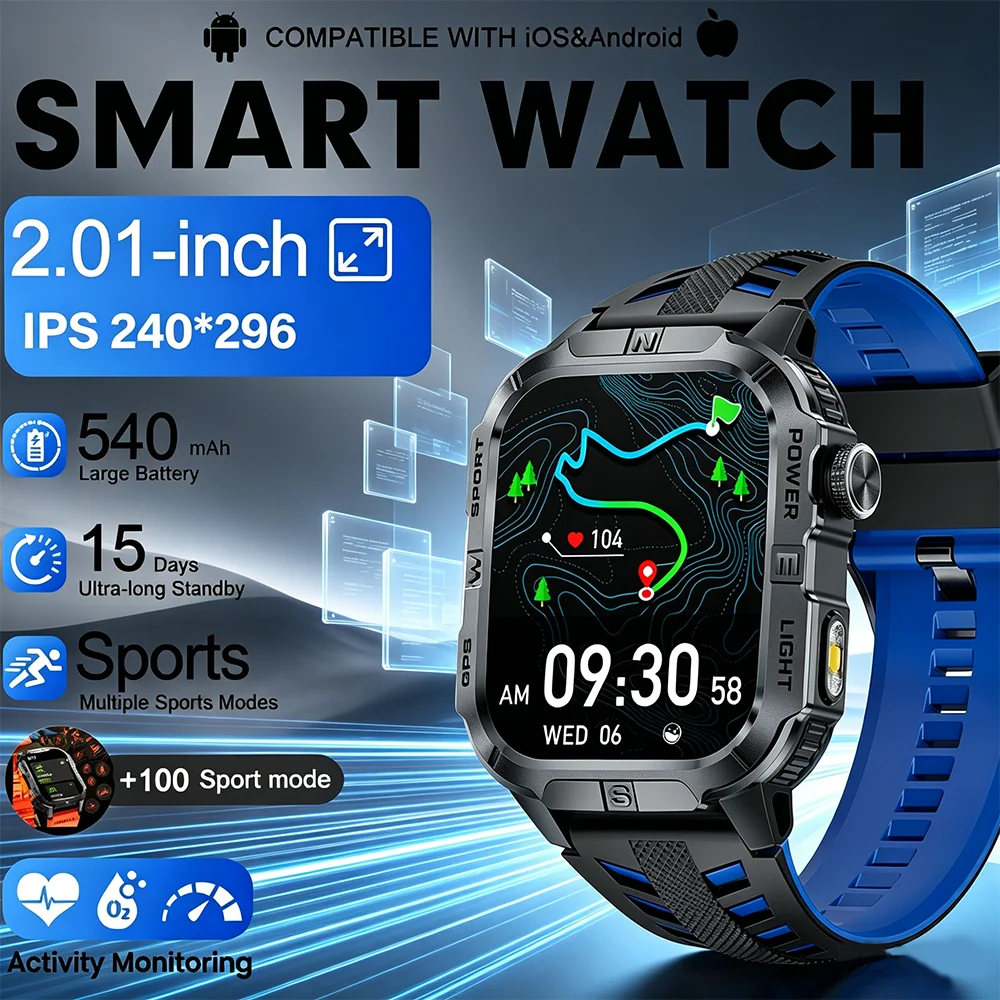 2.01" AMOLED Men Smartwatch 2026 New GPS Compass 3ATM Waterproof Wireless Call ChatGPT Health Tracker Outdoor Sports Smart Watch
2.01" AMOLED Men Smartwatch 2026 New GPS Compass 3ATM Waterproof Wireless Call ChatGPT Health Tracker Outdoor Sports Smart Watch