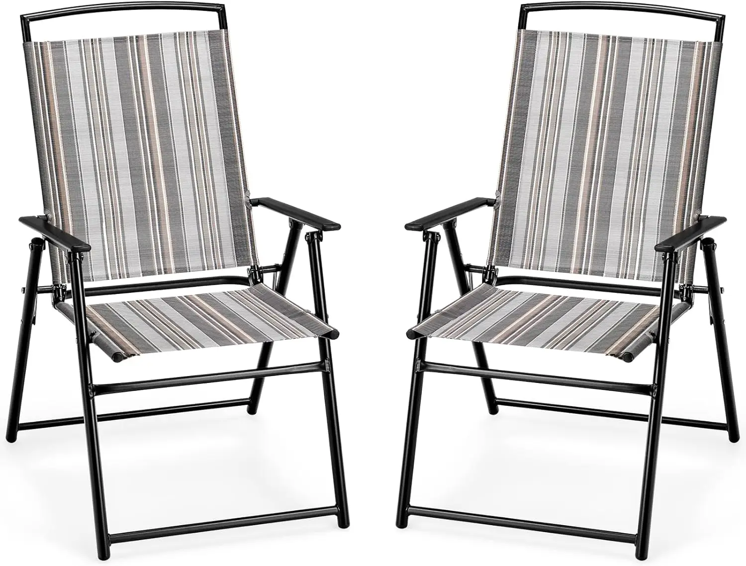 Patio Chairs Set of 2, Outdoor Folding Chairs with Armrests, Metal Frame, Outside Foldable Dining Chairs
Patio Chairs Set of 2, Outdoor Folding Chairs with Armrests, Metal Frame, Outside Foldable Dining Chairs