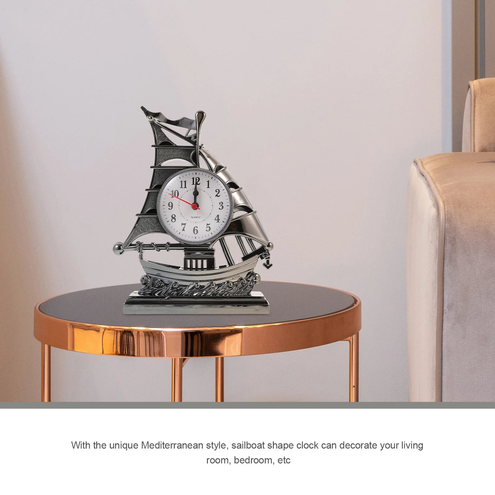Sailboat Alarm Mediterranean Style Silent Desktop Clock For Bedroom Living Room Plastic Ship Table Clock Decorative Craft
Sailboat Alarm Mediterranean Style Silent Desktop Clock For Bedroom Living Room Plastic Ship Table Clock Decorative Craft