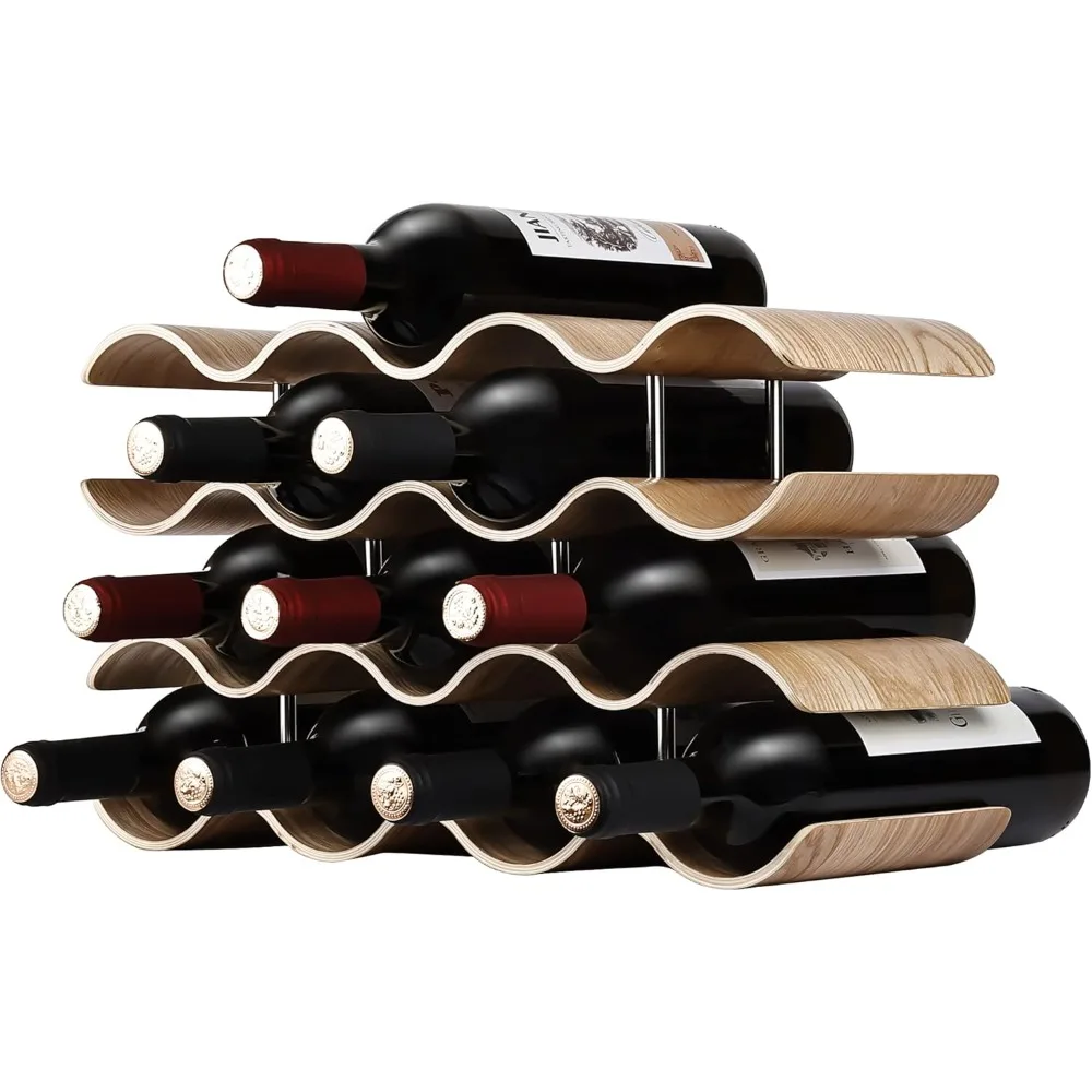 Countertop Wine Rack - 14 Bottle Freestanding Wine Bottle Holder Stand - 4 Tier Wooden Wavy Wine Organizer
Countertop Wine Rack - 14 Bottle Freestanding Wine Bottle Holder Stand - 4 Tier Wooden Wavy Wine Organizer