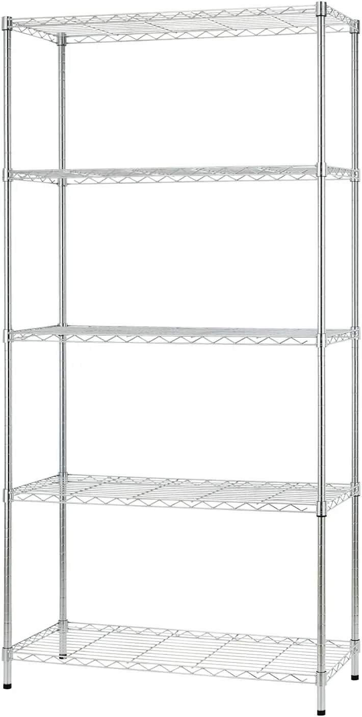 14' D × 36' W × 72' H Chrome Metal Wire Shelving Unit, 5-Tier Adjustable Steel Rack for Kitchen, Garage, Restaurant
14' D × 36' W × 72' H Chrome Metal Wire Shelving Unit, 5-Tier Adjustable Steel Rack for Kitchen, Garage, Restaurant