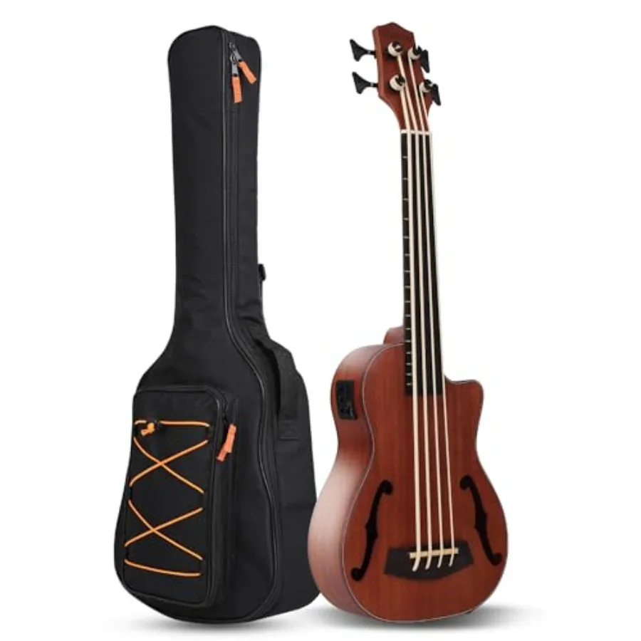 Bass Ukulele Electric 30 inch baritone ukelele bass, Electric Acoustic Bass Uku with Gig Bag, solid mahogany body, natural fini
Bass Ukulele Electric 30 inch baritone ukelele bass, Electric Acoustic Bass Uku with Gig Bag, solid mahogany body, natural fini